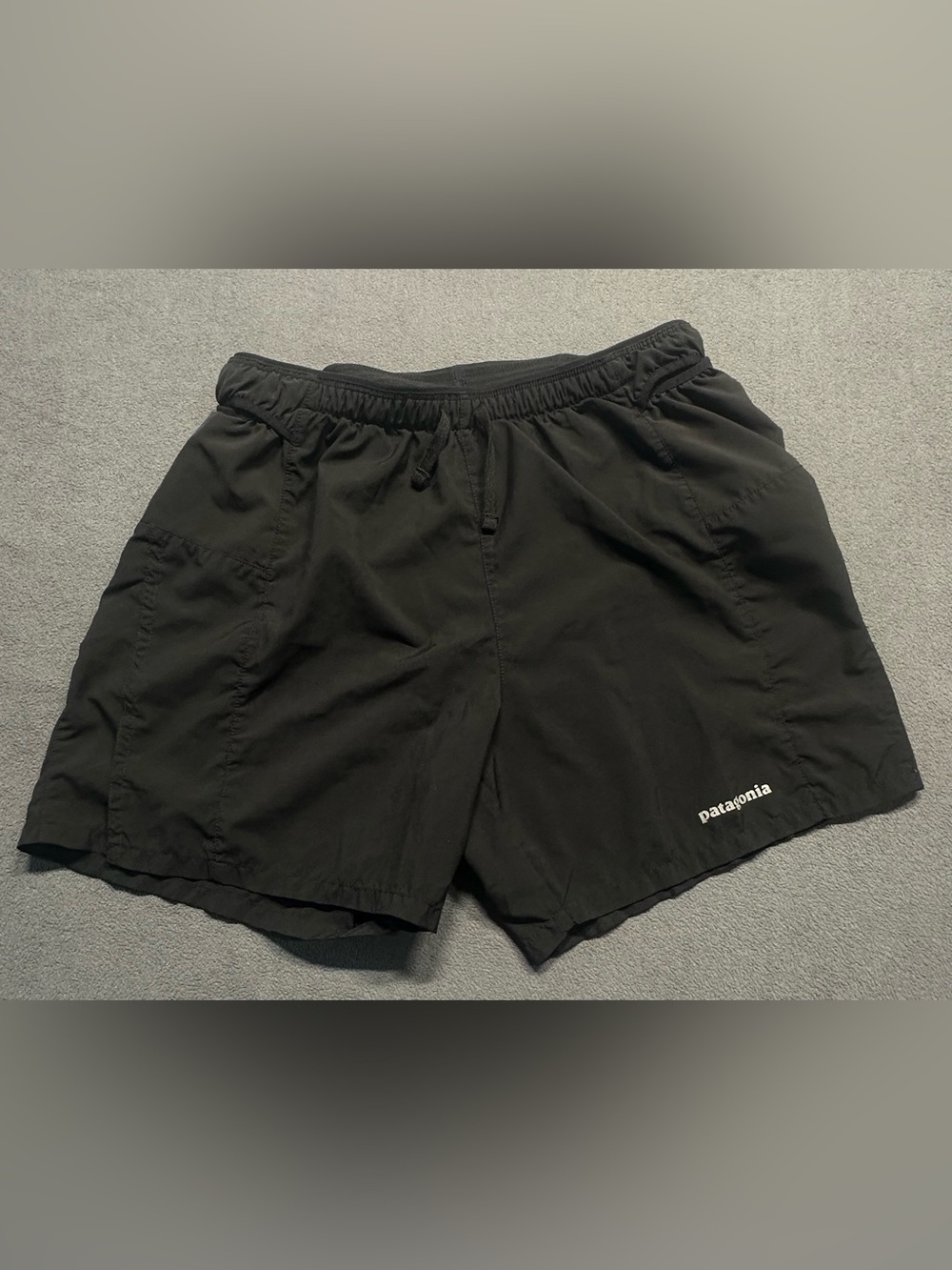 Patagonia Black Athletic Shorts with Drawstring